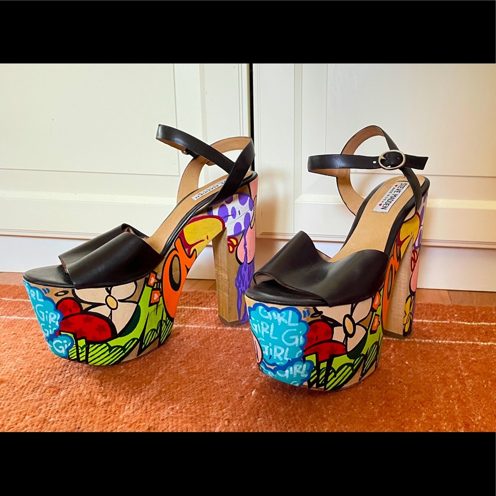 Steve Madden collab painted platform heels
